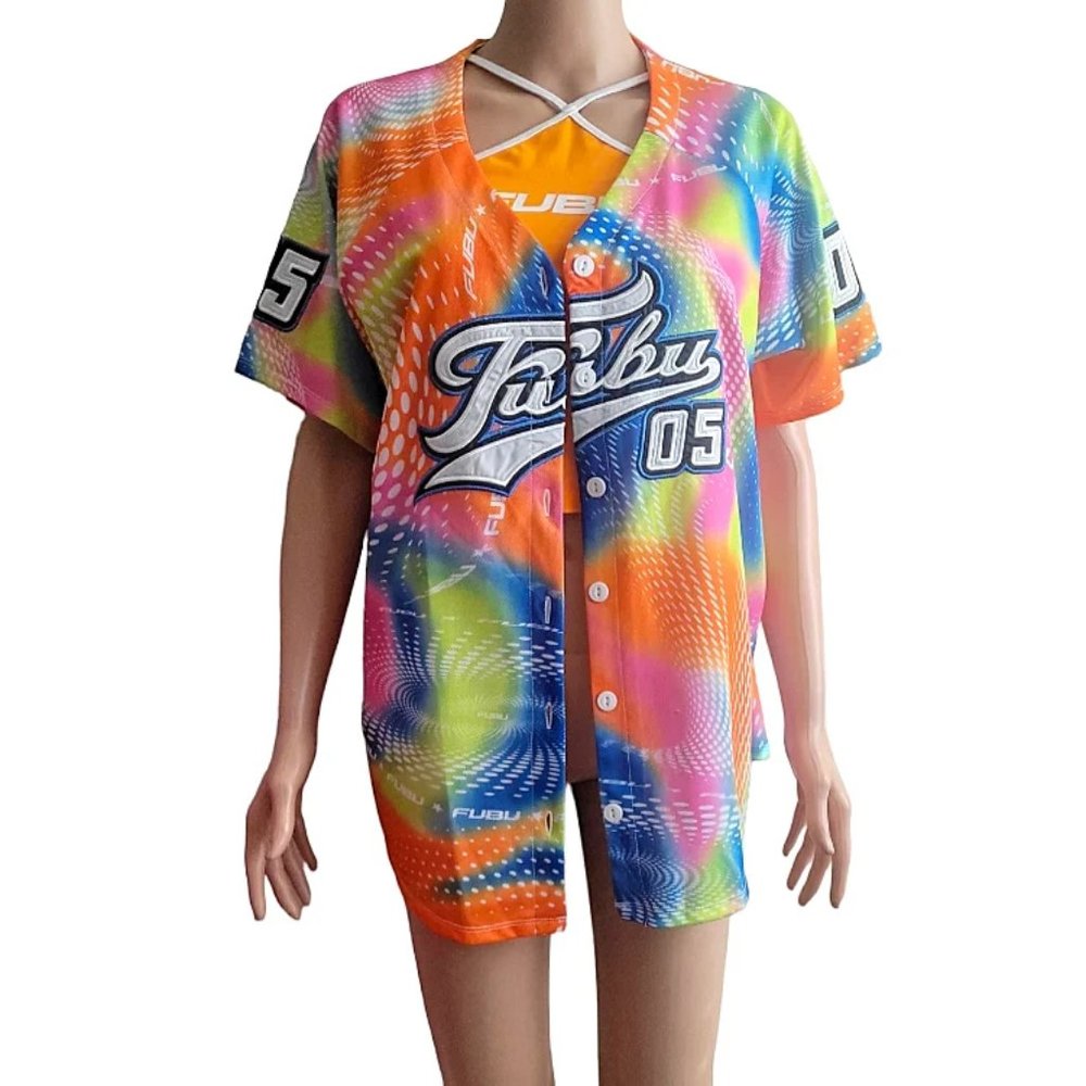 Colorful Button Up Jersey. - Picture 2 of 2